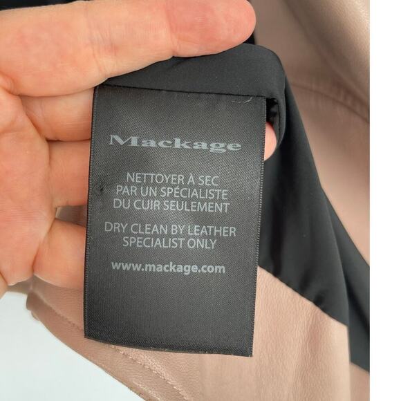 Mackage Blush Pink Baya Lamb Leather Biker Moto Motorcycle Jacket size Small - Picture 10 of 12